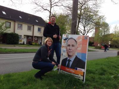 Plakatieren fr den Europawahlkampf